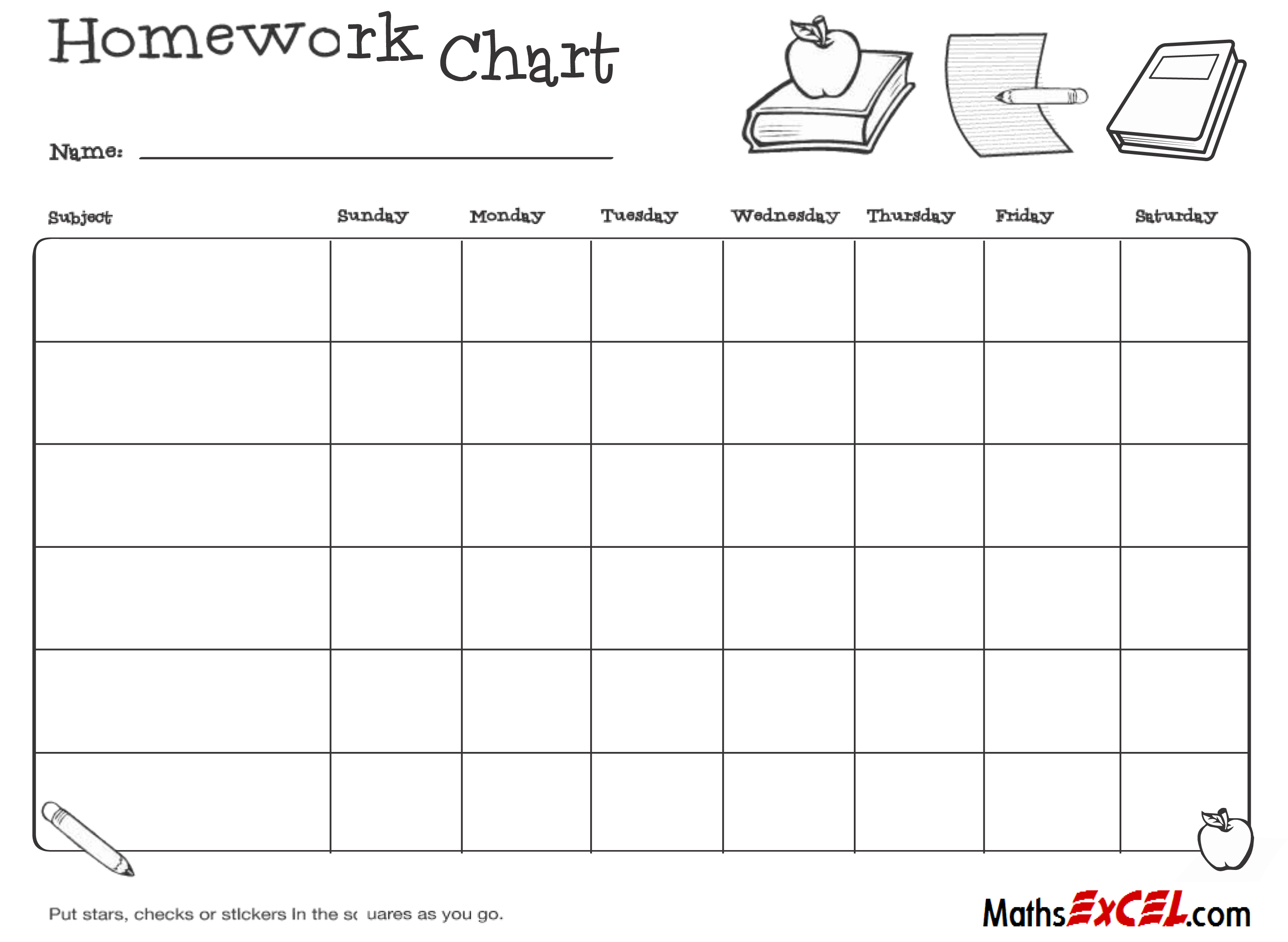 Weekly Homework Template from smartexcel.sg